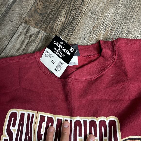 NWT Rare Vintage San Francisco 49ers Starter Crewneck Sweater Spellout Size L - Picture 4 of 6